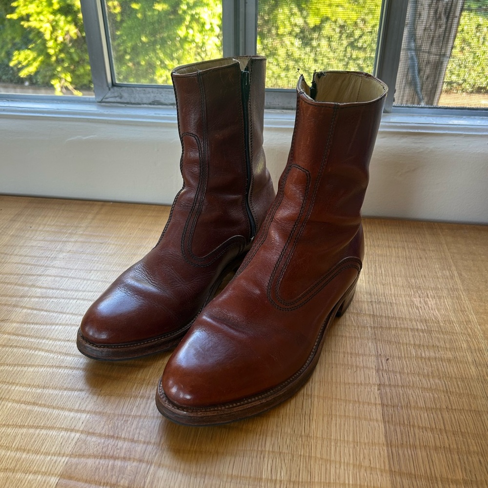 Vintage 70s Hanover leather campus boots